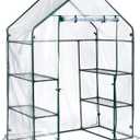 Miracle-Gro 4'8" x 29" x 6'5" All-Season Mini Walk-in Greenhouse with 4 Wire Shelves for Outdoors, Easy-Access and Durable, Translucent