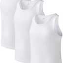 DAVID ARCHY Men's Tank Top Bamboo Rayon Undershirts Tank Shirt Moisture-Wicking A-Shirt for Men, 3 or 5 Pack (Medium, White)