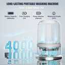Underwear Washing Machine, Upgrade 1.5L Mini Portable Washing Machine Rechargeable Underwear Washer Deep Cleans Small Clothes for Apartment, Dorm, RV, Travel & Hotel Use (White)