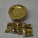 Tioncy 200 Pcs Gold Plastic Dessert Plates with Mini Forks Set for 100 Guests Includes 100 Pcs 7'' Disposable Cake Plates 100 Pcs 3.94'' Gold Plastic Forks for Wedding Birthday Party Dessert Table