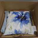 Americanflat 18x18 Throw Pillow with Sewn-in Insert - All-in-One Decorative Pillows - No Cover Needed - Soft and Durable Cushion for Bed or Sofa - Polyester - White and Indigo