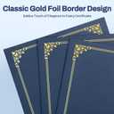 SUNEE Certificate Holders(Navy Blue, 50 Packs), Diploma Covers Gold Foil Border, for Letter Size 8.5x11 Certificates, Cardstock, Document Papers