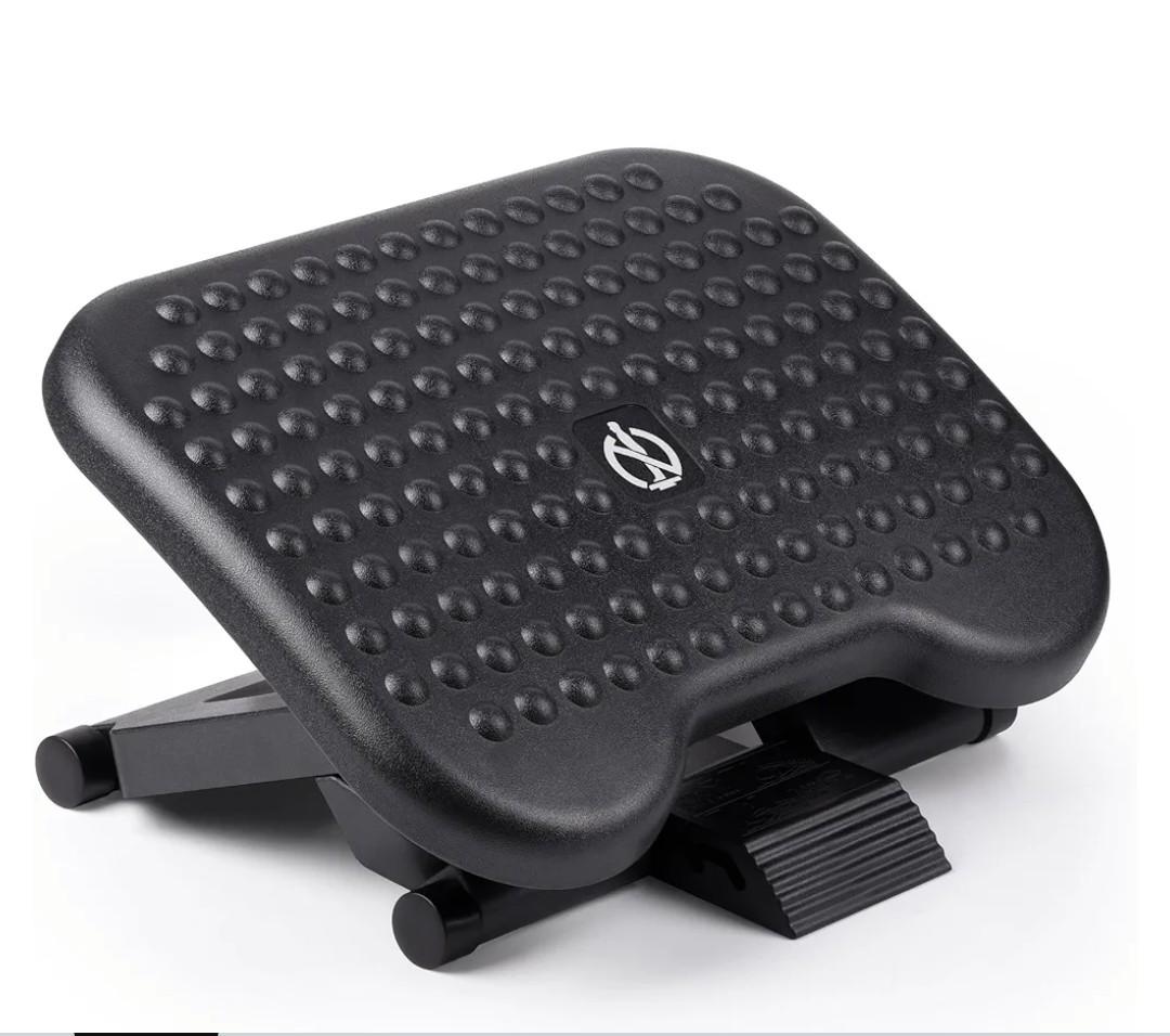 Auslar Foot Rest for Under Desk at Work, Ergonomic Adjustable Foot Rest with Massage Texture Board, Under Desk Foot Stool for Office, Home