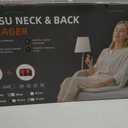Shiatsu Massage Cushion for Neck and Back with Heat - 4D Kneading, Vibration for Relief Muscle Tension, Dual-Neck Design, Adjustable Intensity and Height for Office Chair, Home Use, Navy Blue