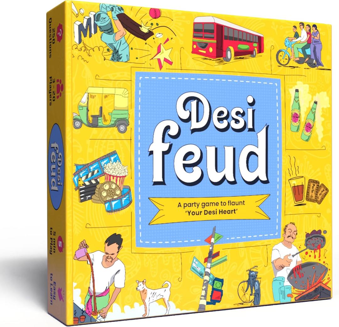 Desi Feud Board Game | Ultimate Survey Gameshow | Fun for Friends & Family | Great for House Party, Gifting & Road Trips | Easy to Play