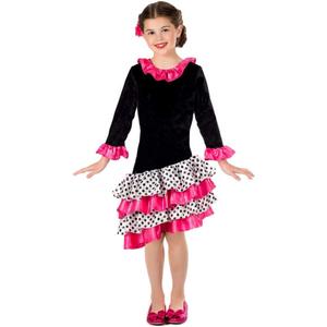 fun shack Kids Flamenco Dancer Costume Childrens Spanish Dance Dress Halloween Girls Book Character Costumes for Kids (4T)