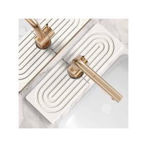 Large Faucet Mat for Kitchen Sink  Stone Drying Mat for Kitchen Counter, Diatomite Fast Drying Stone Sink Tray, Super Absorbent, Stylish Decor and Protector for Bathroom (Light Grey, 23.6" x 5.5")