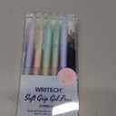 WRITECH Retractable Gel Ink Pens: 0.7mm Fine Point Black-Ink Aesthetic Gradient Color Barrel Soft Grip Medium Point Pen 5ct with 5 Refills for Journaling Smooth Writing Quick-dry No Bleed