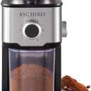 AYCHIRO Burr Coffee Grinder, Adjustable Coffee Bean Grinder Electric with 14 Grinding Settings,2-12 Cups for Espresso, Drip Coffee and French Press (Stainless Steel)