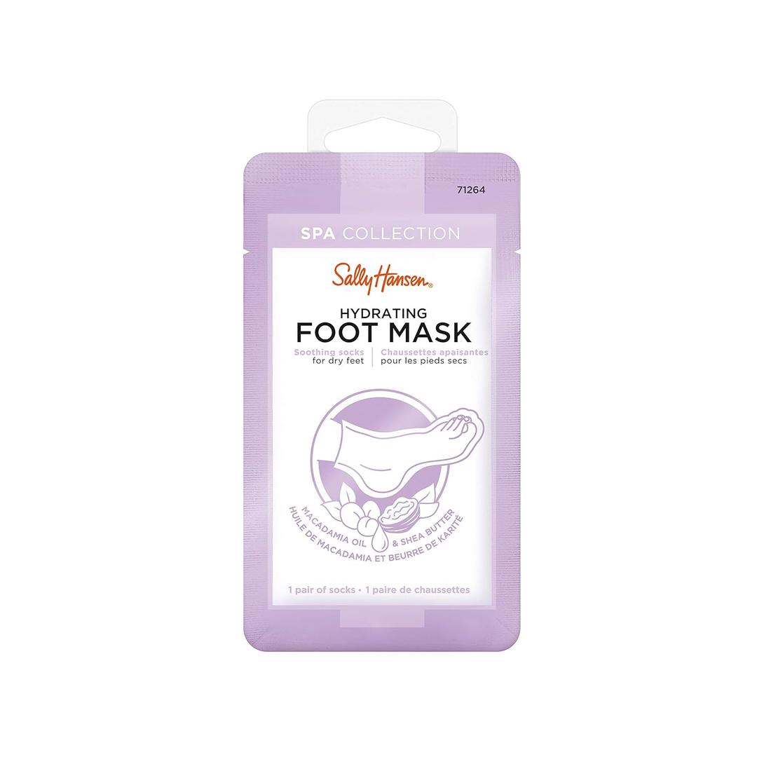 Sally Hansen Nail Treatment Spa Collection Hydrating Foot Mask | Soothes and Moisturizes Dry Feet | Enriched with Vitamin E, Macadamia & Shea Butter (1 Count (Pack of 2))