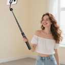 TONEOF 68" Magnetic Selfie Stick Tripod with Aluminum Strong Magnetic Holder for Magsafe, 360 Rotatable Travel Phone Tripod Stand with Metal Ring & Rechargeable Remote for iPhone/AndroidBlack