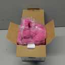 FUTEI Valentine's Day Hot Pink Decorative Throw Pillow Covers 20x20 Inch Set of 2, Square Soft Faux Rabbit Fur Thick Striped Cushion Cover,Winter Home Decor for Couch Bed Living Room