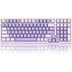MageGee SKY98 Wireless Gasket Mechanical Gaming Keyboard, 96% Hot Swappable RGB Custom Creamy Keyboard with 5-Layer Sound Padding, BT/2.4G/USB-C, NKRO for Win/Mac (Lavender, Violet Switch)