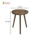 AWASEN Round Side Table, Small End Table for Living Room, Modern Wood Accent Coffee Side Table with Wood Legs for Small Space, Easy Assembly, Rustic Brown (Dark Rustic Brown)