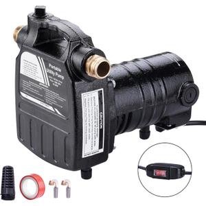 1/2HP 1450GPH 115-Volt Cast Iron Portable Electric Power Utility Transfer Water Pump with On/Off Switch, Suction Strainer, Kits Black