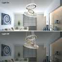 FRIXCHUR Modern LED Chandeliers Crystal Pendant Light 3 Ring Chandelier Hanging Crystal Ceiling Light Fixture Adjustable Pendant Light for Living Room Dining Room Bedroom Foyer Gold (Cool White)