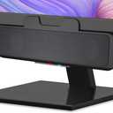 Cyber Acoustics USB & Bluetooth Speaker Bar (CA-2890BT)  USB Powered Speaker with Speakerphone for PC and Bluetooth to Simultaneously Connect to Smartphones, Clamps to Monitor, Convenient Controls