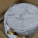 BITOTU Fire Hose, White, 2 inches x 50' Lay Flat Heavy Duty Backwash/Discharge Firehose, NST/NH Brass Connectors (2” NST/NH-50FT)