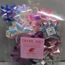WRAPAHOLIC 14 Pcs Gift Bows Assortment - 12 Multi Colored Assorted Size Gift Bows (Purple, Pink, White, Rose Gold, Silver) and 2 Crimped Curling Ribbons, Perfect for Christmas, Holiday, Party