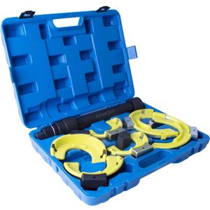 Macpherson Strut Spring Compressor Kit, Heavy Duty Interchangeable Fork Coil Extractor Tool Set for Auto Suspension Repair, Includes 3 Pairs of Jaws (65-212mm)