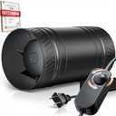 4 Inch Inline Duct Fan with Speed Controller, Upgraded Inline Fans High-Efficiency Exhaust Duct Fan, Low Noise HVAC Ventilation in Basement Bathroom Workshop Attic Grow Tent (Black)