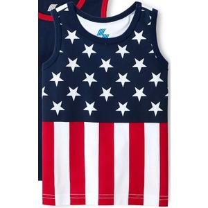 The Children's Place Baby Toddler Boys Sleeveless Tank Top (18-24 Months, American Flag )