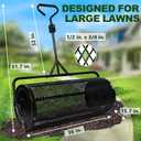 Compost Spreader 36 Inch Push/Tow Peat Moss Spreader with Installation Support, Powder-Coated Metal Mesh Roller Spreader for Manure , Lawn Care, Garden Spreading, Top Dressing & Mulch - Soil Spreader