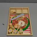 Melissa & Doug Wooden Pizza Party Play Set, 36 Self-Stick Toppings, Pizza Toy Kitchen Set & Play Kitchen Accessories, Preschool Toys for Boys & Girls 3+