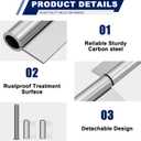 4 Pack Weld On Lift Off Hinges, 3-1/4" Heavy Duty Weldable Removable Flag Hinges, 440 Lbs Capacity for Trailer Ramp, Gate Door