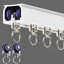 Ceiling Curtain Track Wall Mounted, Aluminum Heavy-Duty Sliding Rails for Windows, Silent Single Curtain Track System for Drapes Room Dividers Living Room Bedroom (White, 13.1ft(4m)