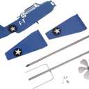 Airplane Weather Vane Iron Stainless Steel Outdoor Wind Spinner Windmill for Garden Patio Lawn Yard Blue Handcrafted Paint Wind Direction Indicator Yard Decoration