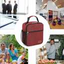 Lunch Box for Men Women Adults Small Lunch Bag for Office Work Picnic - Reusable Portable Lunchbox, Red