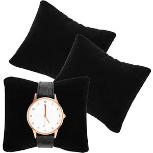 3 PCS Velvet Bracelet Watch Pillow, Black Watch Pillows Jewelry Displays Soft Durable Bracelet Bangle Watches Display Holder Fashion Jewelry Cushions Display Stand(3 Inch)