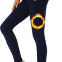 FULLSOFT Fleece Lined Leggings Women High Waisted Tummy Control Workout Winter Thermal Warm Soft Yoga Pants (Small-Medium, Y-navy Blue(with Pockets))