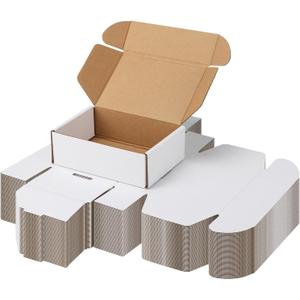 PHAREGE 6x4x2 Inch Shipping Boxes 50 Pack White, Tab Lock Tuck Top Mailer Boxes for Packaging Small Business, Cardboard Gift Boxes for Wrapping Mailing Present