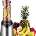 La Reveuse Smoothies Blender Personal Size 300 Watts with 18 oz BPA-Free Portable Travel Sports Bottle, Silver