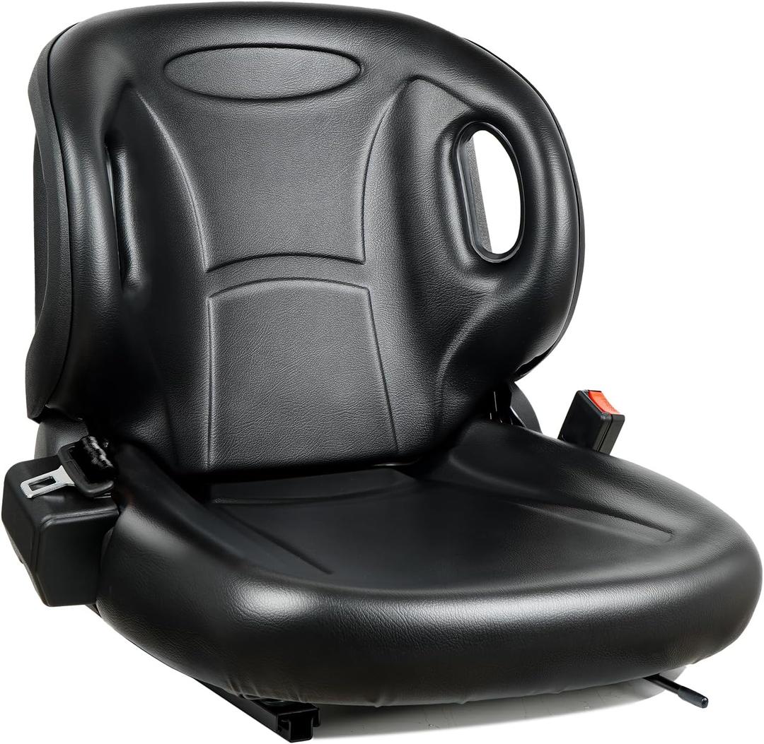 Universal Forklift Seat, Tractor Seat with Adjustable Angle Back,Micro Switch And Safety Belt,for Toyota Forklift,Tractor,Excavator Skid Loader Backhoe Dozer Telehandler