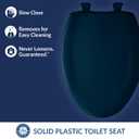 Bemis Classic Colors Slow Close Toilet Seat, Easy Clean Hinges and Durable Plastic Seat, Made in USA, Elongated, Navy