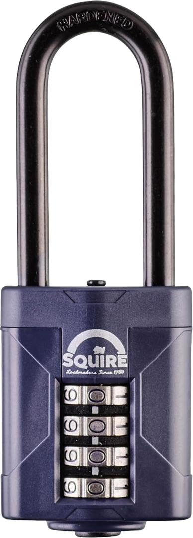Squire Heavy Duty Padlock (CP50/2.5) - Toughest Extra Long Shackle - 4 Wheel Combination Padlock - Alloy Steel for Corrosion Resistance - Weatherproof Lock for Home, School & Shed (Blue, 50 mm)