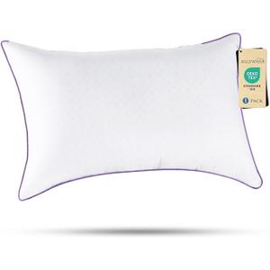 JOLLYVOGUE Pillows King Size Set of 1, Washable Supportive Single Bed Pillow with Super Soft Down Alternative Fill, Luxury Fluffy Hotel Quality for Side, Back, and Stomach Sleepers