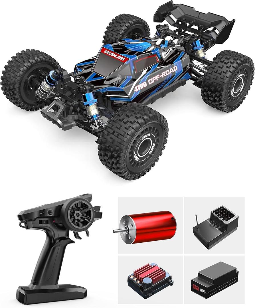 TesPower MJX Hyper GO 16207 with 3S Battery 1/16 RTR Brushless RC Cars, 62KM/H Fast RC Truck, 4WD All-Road Remote Control Cars for Adults,Electric Powered Hobby RC Buggy Gift for Adult
