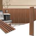 Art3d WPC Wainscoting Panels, 16-Pack 48 x 6 Inch 3D Wall Accents for Interior Wall Decor, Living Room, Bedroom, Teak