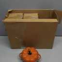 Yaomiao 6 Pcs Pumpkin Ceramic Bowl 15 oz Pumpkin Soup Bowl Pumpkin Shape Storage Jar with Lid and Handles for Home Halloween Party Kitchen Tableware(Orange)