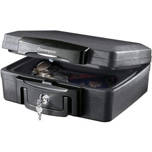 SentrySafe H0100 Fireproof Waterproof Box with Key Lock, 0.17 Cubic Feet Black [New Improved Version]