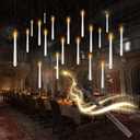 Flameless Floating Candles with Wand20 Pcs Magic LED Hanging Taper CandlesFlickering Battery Operated Taper Candle with Wand Remote for Halloween Decorations Best GiftWhite