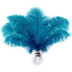 Soarer Turquoise 15pcs Ostrich Feathers - 12-14 inch for Wedding Party Centerpieces,Vase,Home Decoration(Turquoise)
