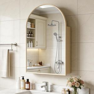 Arched Bathroom Medicine Cabinet Mirror Storage,NAT 24x36
