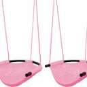 JKsmart 2 Pack Kids Swing Seat, Heavy Duty Rope Play Secure Children Swing Set, Toddler Swing Chair for Outdoor/Indoor/Playground/Home/Tree, with Snap Hooks and Swing Straps,440 lbs Capacity,Pink