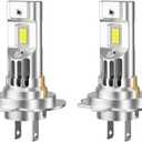 Fit For 2013-2018 Chevy Traverse Front Light Bulbs,High Beam H7 & Low Beam H11 Light Bulbs Combo Pack, 6500K White Ture Plug and Play Bulbs with Built-in FAN, Pack of 4