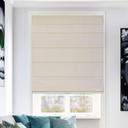 Cordless Roman Shades, Off White (Blackout), 35"W X 64"H